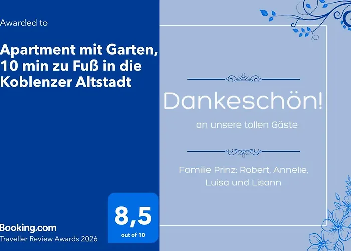 Apartman Gemuetliches Mit Garten I Parkplatz I 10 Min Zur Altstadt Koblenz